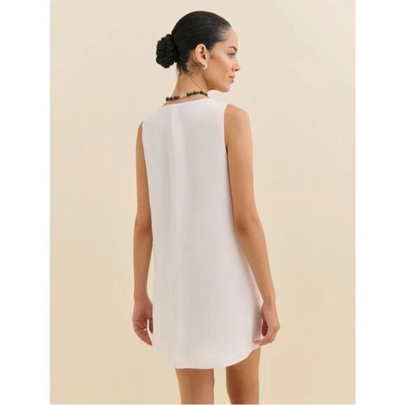 Reformation Cami White Linen Sleeveless Dress - Picture 1 of 5